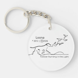 Personalized Dog Memorial Sympathy Line Art Sleutelhanger