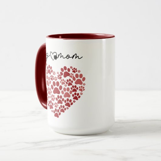 Personalized Dog Mom – Custom Name Mother’s Day Mok (Voorkant links)