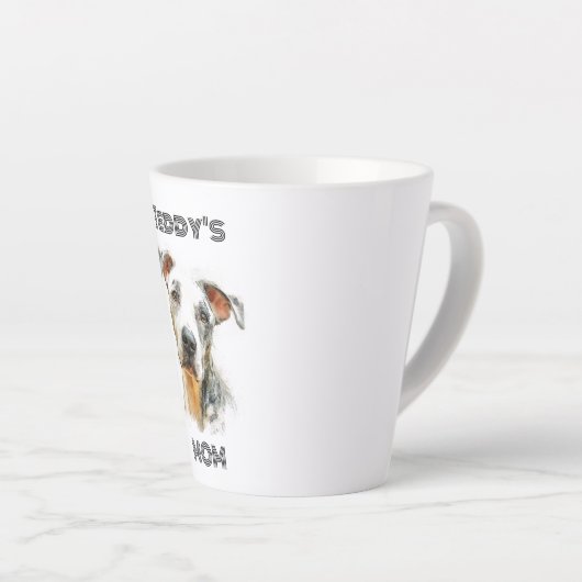 Personalized Dog Mom Latte Mug | Custom Gift Latte Mok (Rechterhoek)