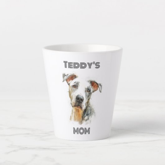 Personalized Dog Mom Latte Mug | Custom Gift Mok (Voorkant)