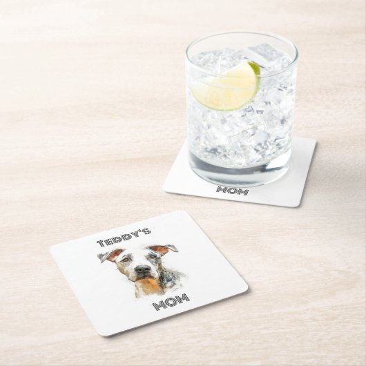 Personalized Dog Mom Paper Coaster | Custom Gift Kartonnen Onderzetters (Insitu)