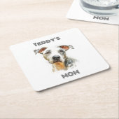 Personalized Dog Mom Paper Coaster | Custom Gift Kartonnen Onderzetters (Schuin)