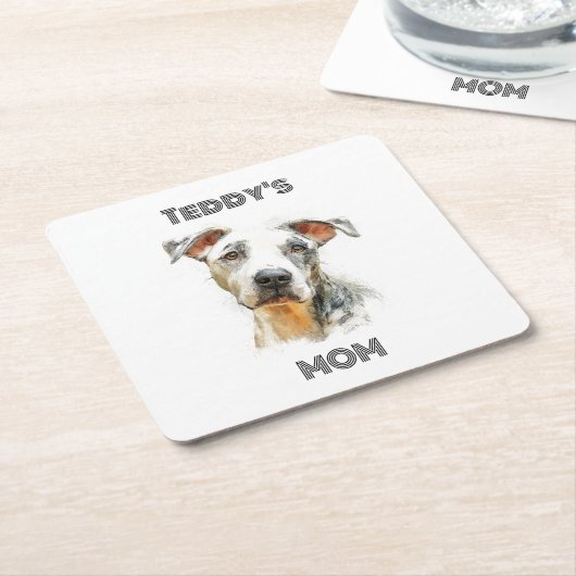 Personalized Dog Mom Paper Coaster | Custom Gift Kartonnen Onderzetters (Schuin)