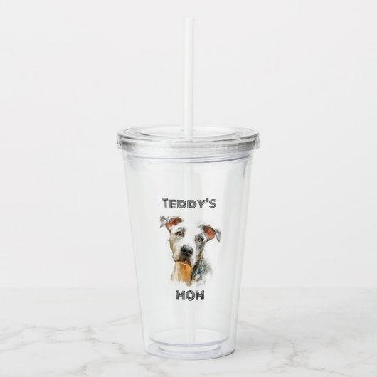 Personalized Dog Mom Photo Acrylic Tumbler  Acryl Drinkbeker (Voorkant)