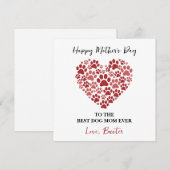 Personalized Dog Name – Happy Mother’s Day  Feestdagenkaart (Voorkant / Achterkant)