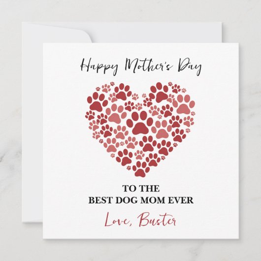 Personalized Dog Name – Happy Mother’s Day  Feestdagenkaart (Voorkant)