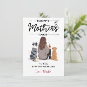 Personalized Dog Name – Happy Mother’s Day Feestdagenkaart (Staand voorkant)