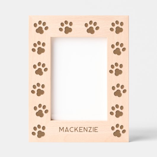 Personalized Dog Name Paw Prints Gegraveerde Lijstjes (Voorkant)