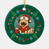 Personalized Dog Nurse Christmas Cute Holiday Pet Keramisch Ornament (Voorkant)