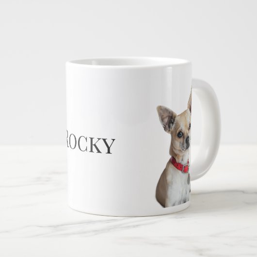 Personalized Dog Photo | Custom Pet Name  Grote Koffiekop (Voorkant rechts)