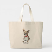 Personalized Dog Photo | Custom Pet Name  Grote Tote Bag (Achterkant)