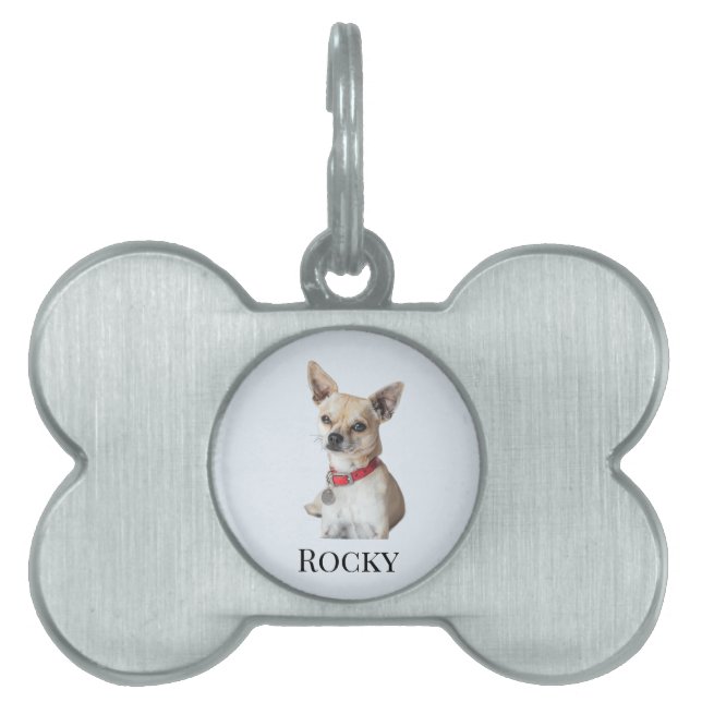 Personalized Dog Photo | Custom Pet Name  Huisdieren Naamplaatje (voorkant)