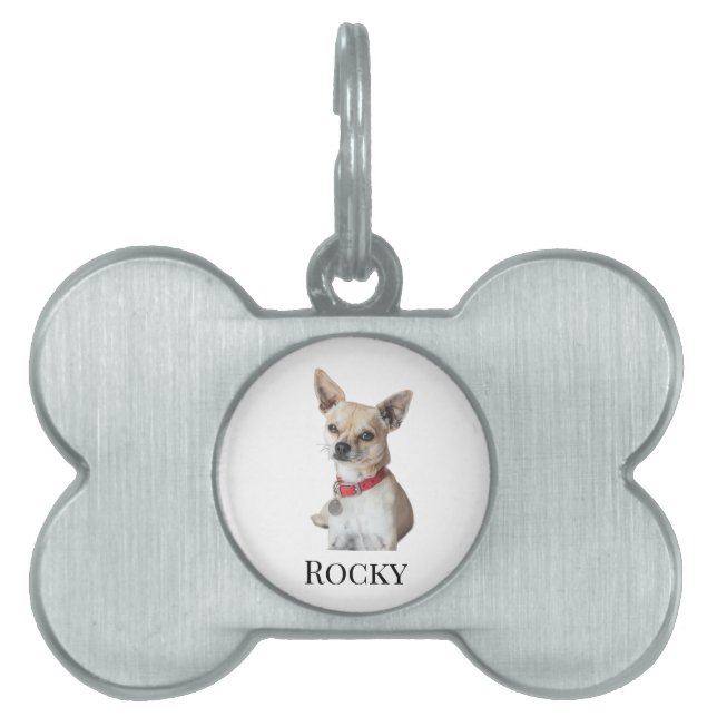 Personalized Dog Photo | Custom Pet Name  Huisdieren Naamplaatje (voorkant)