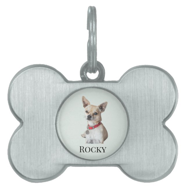 Personalized Dog Photo | Custom Pet Name  Huisdieren Naamplaatje (voorkant)