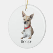 Personalized Dog Photo | Custom Pet Name  Keramisch Ornament (Links)