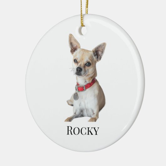Personalized Dog Photo | Custom Pet Name  Keramisch Ornament (Links)
