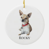 Personalized Dog Photo | Custom Pet Name  Keramisch Ornament (Achterkant)