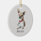 Personalized Dog Photo | Custom Pet Name Keramisch Ornament (Rechts)