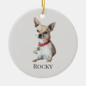 Personalized Dog Photo | Custom Pet Name Keramisch Ornament (Voorkant)