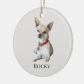 Personalized Dog Photo | Custom Pet Name Keramisch Ornament (Links)