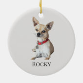 Personalized Dog Photo | Custom Pet Name Keramisch Ornament (Achterkant)