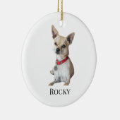 Personalized Dog Photo | Custom Pet Name  Keramisch Ornament (Rechts)