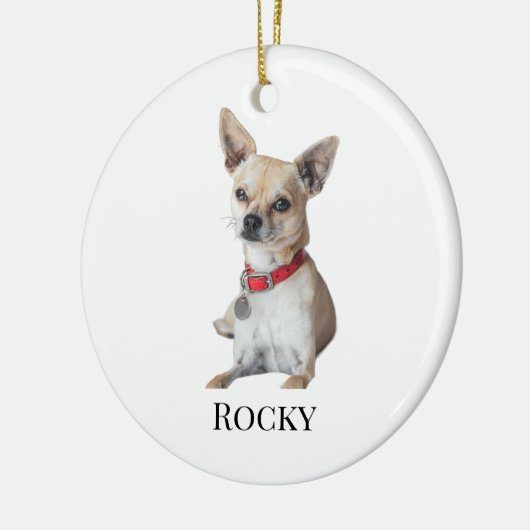 Personalized Dog Photo | Custom Pet Name  Keramisch Ornament (Links)