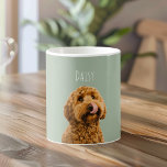 Personalized Dog Photo | Custom Pet Name  Koffiemok<br><div class="desc">Start every morning with your favorite furry face 🐶 This personalized dog photo mug features your pet’s photo paired with a soft sage green background and a clean, modern name design for a timeless, cozy look. Perfect for coffee, tea, or hot chocolate, this custom mug makes a thoughtful gift for...</div>