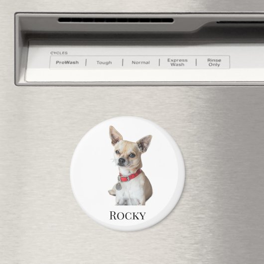 Personalized Dog Photo | Custom Pet Name  Magneet (Insitu (Vaatwasser))