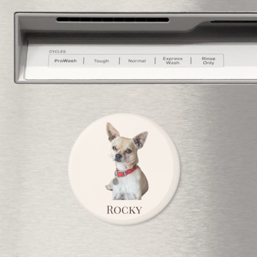 Personalized Dog Photo | Custom Pet Name  Magneet (Insitu (Vaatwasser))