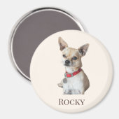 Personalized Dog Photo | Custom Pet Name  Magneet (Voorkant / Achterkant)
