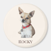 Personalized Dog Photo | Custom Pet Name  Magneet (Voorkant)