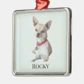 Personalized Dog Photo | Custom Pet Name Metalen Ornament (Links)