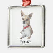 Personalized Dog Photo | Custom Pet Name  Metalen Ornament (Links)