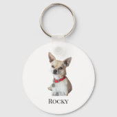 Personalized Dog Photo | Custom Pet Name  Sleutelhanger (Achterkant)