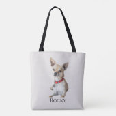 Personalized Dog Photo | Custom Pet Name Tote Bag (Achterkant)