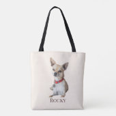 Personalized Dog Photo | Custom Pet Name  Tote Bag (Achterkant)