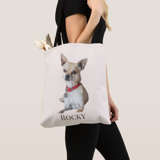 Personalized Dog Photo | Custom Pet Name  Tote Bag (Dichtbij)
