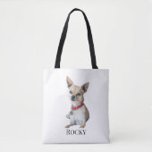 Personalized Dog Photo | Custom Pet Name  Tote Bag (Voorkant)