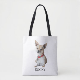 Personalized Dog Photo | Custom Pet Name  Tote Bag