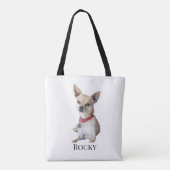 Personalized Dog Photo | Custom Pet Name  Tote Bag (Achterkant)
