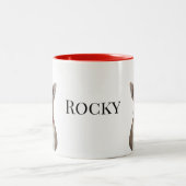 Personalized Dog Photo | Custom Pet Name  Tweekleurige Koffiemok (Center)