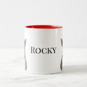 Personalized Dog Photo | Custom Pet Name  Tweekleurige Koffiemok (Center)