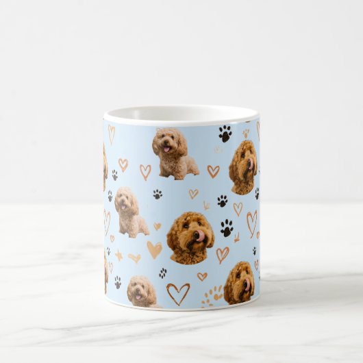 Personalized Dog Photo Light Blue Custom Pet Koffiemok (Center)