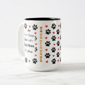 Personalized Dog Photo Mug – Custom Pet Picture &  Tweekleurige Koffiemok (Voorkant links)