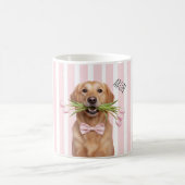 Personalized Dog Photo Mug with Flowers Koffiemok (Center)