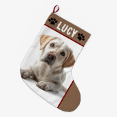 Personalized Dog Photo & Name | Christmas Stocking Grote Kerstsok (Voorkant (Hangend))
