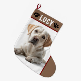 Personalized Dog Photo & Name | Christmas Stocking Grote Kerstsok