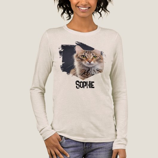 Personalized Dog Photo + Name for Pet Lovers gifts Tri-Blend Shirt (Voorkant)