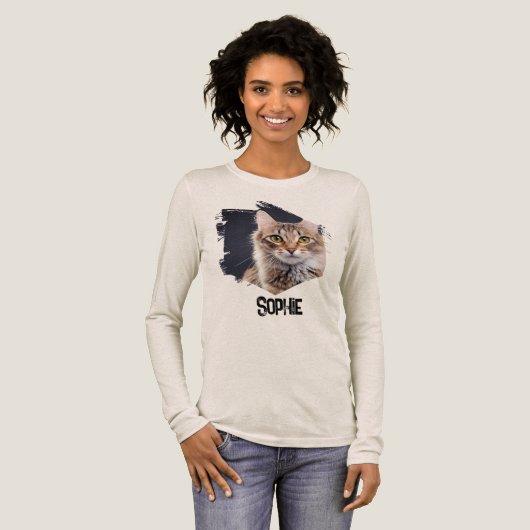 Personalized Dog Photo + Name for Pet Lovers gifts Tri-Blend Shirt (Voorkant)